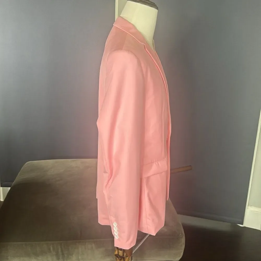 Men’s Mogu Pink Suit Jacket Blazer One Button Notched Lapel Size 40 NWT